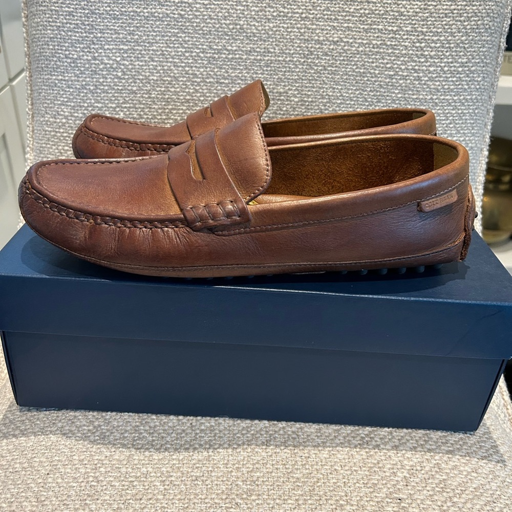 Cole Haan Chestnut Brown Leather Penny Loafers